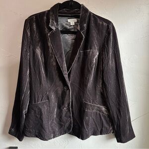 Sundance Sofia Velvet Boyfriend Cut Relaxed‎ Fit Blazer in Grey Smoke Sz 6